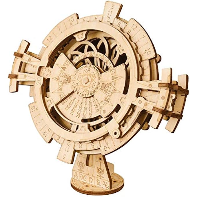 3D WOODEN MECHANICAL PUZZLE DIY PERPETUAL CALENDAR CRAFT KITS LASER-CUT MODEL KIT TO BUILD FOR ADULTS GREAT BIRTHDAY FOR WOMEN AND MEN - Image 1